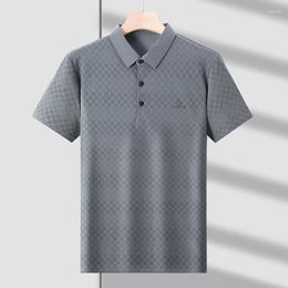 Men's T Shirts Summer Clothing Short Sleeve T-shirt Middle-Aged Pocket Loose Lapels Polo Shirt Printing