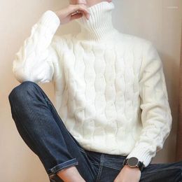 Men's Sweaters 2023 Knitted Turtleneck Long Sleeve Harajuku Solid Men Casual Pullover Autumn Winter Warm Plus Size