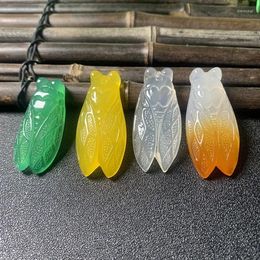 Loose Gemstones 45mm Natural Green Jade Cicada Bead For Jewelry Making Diy Necklace Bracelet Charms White Yellow Jades Beads Accessories