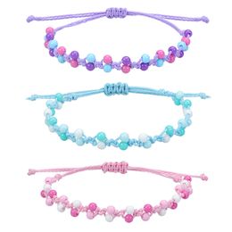 new macaron Colour Bead woven bracelet Princess beaded bracelet Party friendship student kids bracelet wholesale