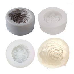 Baking Moulds Q1JB Flower Silicone Fondant Mold 3D PeonyCake Decoration Candle-