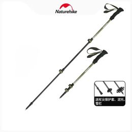 Ski Poles 1PCS Carbon Fiber External Lock Telescopic Trekking Pole Outdoor Hiking Ultra Light Cane Mountaineering Equipment 231120