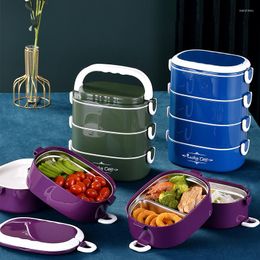 Dinnerware Sets Portable Lunch Box Large-Capacity Container For Summer Camping Leak-Proof Keep Warm Sealed Family Travel