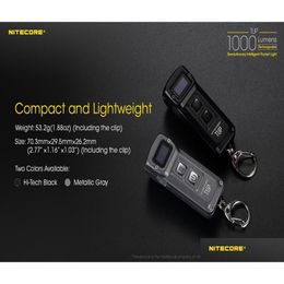 Flashlights Torches Nitecore Tup Mini Flashlight Xp-L Hd V6 Max 1000 Lm Beam Distance 180M Revolutionary Intelligent Edc Torch Usb R Otpoj