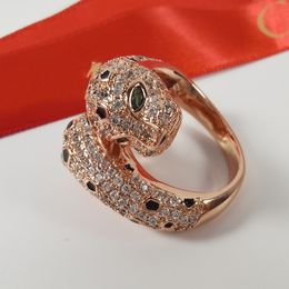 Panthere Double headed leopard ring BIG for man designer Double Leopard Head diamond T0P Advanced Materials luxury classic style 008