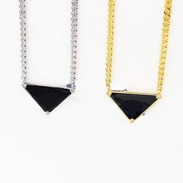 Pendant Necklaces Titanium Steel Jewellery Letter Black Dropping Oil Metal Triangle Double Button Necklace Couple