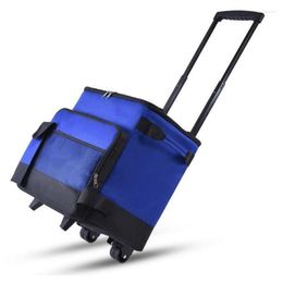 Suitcases Insulated Rolling Cooler Bag Trolley Grocery Camping Picnics Large Capacity Thermal Bags With Wheels