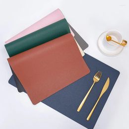 Table Mats 2pcs/set Dining Mat Rectangular PU Leather Placemat Waterproof Greaseproof Pad Kitchen For Insulation