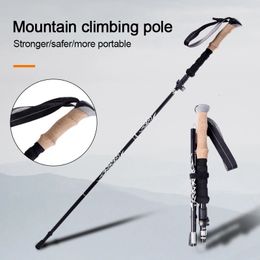 Ski Poles Aluminium Alloy Trekking Poles 5-Section Outdoor Trekking Poles Camping Portable Walking Hiking Stick For Nordic Elderly 231120