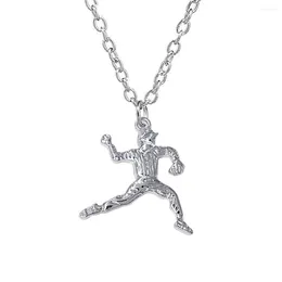 Pendant Necklaces Baseball Sports Accessories Metal Bowler Pendants Softball Games Fans Gift Necklace Customizable Wholesale