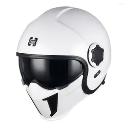 Motorcycle Helmets Pearl White Breathable Motocross Wear-Resistant Anti-Fall Accessories Full Face Racing Helmet