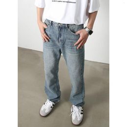 Men's Jeans American High Street Straight Loose Design Sense Pants Men Clothing Y2k Clothes Low Rise