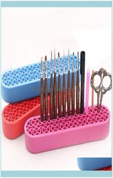 Brushes Art Salon Health Beauty1Pcs Soft Sile Nail Pen Holder Creative Makeup Brush Display Stand Storage Case Desk Organizer Ho8778727