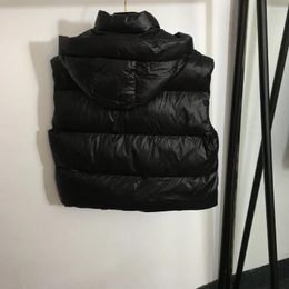 Women's Trench Coats Autumn / Winter Black Cotton-padded Jacket Button Zipper Metal Pieces Decorated Short Commuter Vest Coat Top 8178