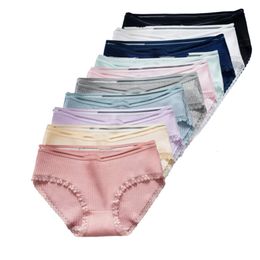 Women's Panties 10PCS Sexy Women's Cotton Panties Hip Lift Hollow Out Briefs Mid Waist Female Comfort Breathable Underpants Solid Lady Lingerie 230420