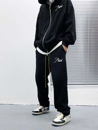 Projektant odzieży Casual Spit Trend marka rhude haft haftowe spodnie mgły high street męskie jesienne zimowe spodnie streetwearne spodnie