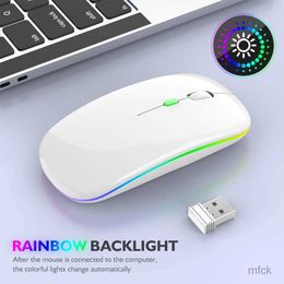 Мыши беспроводной мыши USB Rechargivable Bluetooth-совместимая мыши RGB Silent Ergonomic Ergonomic с подсветкой для ноутбука PC iPad
