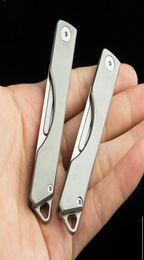 Multifunction high quality mini gray titanium handle stainless steel blade folding camping hiking pocket knife with great box men 2902794