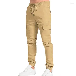 Men's Pants Summer KPOP Fashion Style Harajuku Slim Fit Trousers Loose All Match Casual Cotton Solid Cross-Pants Pockets