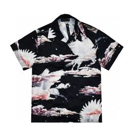 men shirt Designer Shirts Short sleeve Mens Shirts Fashion silk Flower letter shirt Casual Shirts Men Slim Fit Short Sleeve Casual Dress Shirt