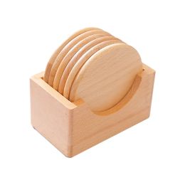 6pcs Heat-resistant Coaster Wooden Non-slip Mug Pad Set Anti Scalding Insulation Mat Cup Pad Hot Drink Holder Table Mat Dish BJ