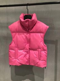 Women's Vests Women Large Lambskin Wide Version Of Down Vest Can Be Matched With Hoodie Sweater Classic Style Is Not Fashionable.