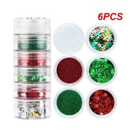 Acrylic Powders Liquids 6PCS Christmas Manicure Accessories Threedimensional Wearresistant Water Proof Shiny Not Easy To Fall Off Nail Art Glitter 231120