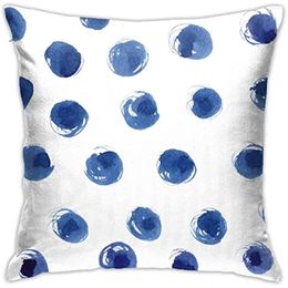 Pillow Blue Irregular Polka Dots Beautiful Pattern On White Background Pillowcases For Home Decor Sofa Bedroom Pillowcase 18x18inch