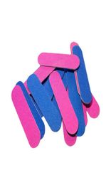 Doubleside Nail Files Mini 5cm Buffers Nail Art Tools Sandpaper Pink Blue Colour Sanding Professional Nails styling whole3717129