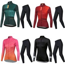 Cycling Jersey Sets Fashion Women Summer Long Sleeve Bib Set Breathable Anti UV Outdoor MTB Bicycle Clothing Ciclismo Mujer Road Bike 231118