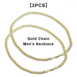 Chains 2 Pieces Man Hiphop Style Necklace Portable Punk Necklaces Decoration Metal Jewellery Accessory For Bar Party Daily