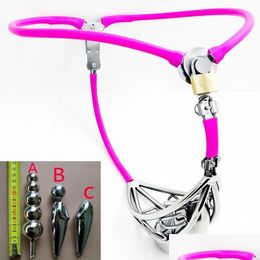 Other Massage Items Male Chastity Belt Stainless Steel Adjustable Waist Cock Cage Strapon Pants With Anal Plug Drop Delivery Health Be Otuaw