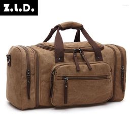 Duffel Bags Z.L.D.Original Fashion Brand Designer Canvas Bag Large Capacity Handbags Duffle Travel Weekend Shoulder Messenger