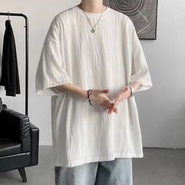 Men's T Shirts Oversized T-shirt Pure Colour Summer Korean Fashion Trend Simple Half Sleeve Top Loose Casual Men