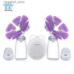 Breastpumps Real Bubee Single/double Electric Breast Pump With Milk Bottle Infant Usb Bpa Free Powerful Milk Pumps Baby Breast Feeding Q231120