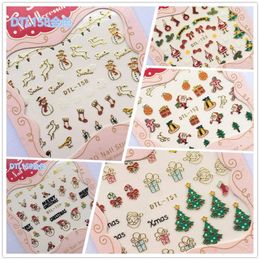 Stickers Decals Christmas Nail Art Snowman Santa Clause Deer Year Slider Manicure Accessories Full Wraps Tools 2023 231120