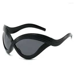 Sunglasses 2023 Hip Hop Women Men Oversized Unique Irregular Cat Eye Y2K Sun Glasses Female Goggles Eyeglasse