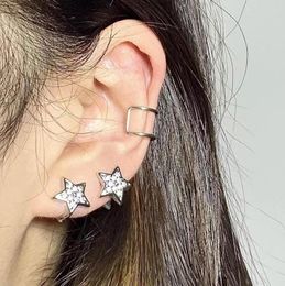 Stud Earrings Girls Exquisite Shiny Rhinestone Star Sweet Bling Pentagram Korean Fashion Earings For Women Unique Jewellery
