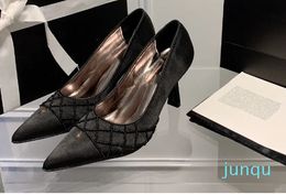 C Kitten Heels Bowknot slingback Sandals Summer Womens Designer Shoes Pointed Toes pumps dance shoe