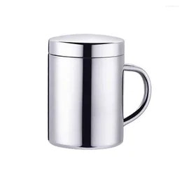 Mugs Thermal Insulated Heat Preservation Double Wall Office Kitchen Large Capacity Drinking Easy Grip Milk Coffee Mug Stainless Steel