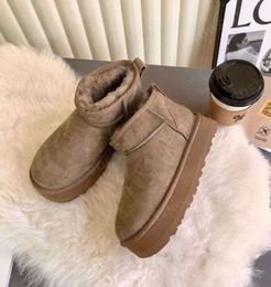 Womens slippers Tazz Chestnut Fur Slides Dheepskin Shearling slipper Tasman Classic Ultra Mini Platform Boots UGGsity Blend Winter Australia Booties YS4099