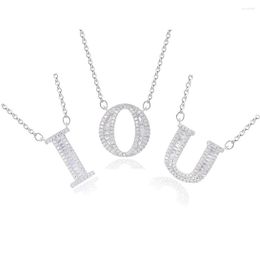 Pendant Necklaces Silver Color 26 Letter Alphabet Necklace Free Combination Initial Name Charm Women Jewelry