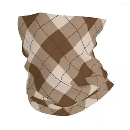 Scarves Plaid Diamond Beige Bandana Neck Cover Printed Magic Scarf Multi-use Headwear Riding For Men Women Adult Windproof