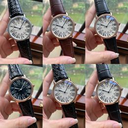 42mm mens diamond watch automatic mechanical designer watches leather strap waterproof watch