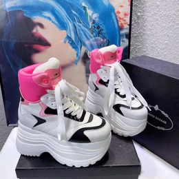 Boot Ankle Winter High Platform Heels Chunky Shoes High Top Sneakers Female Genuine Leather Luxury Brand Designer 231120