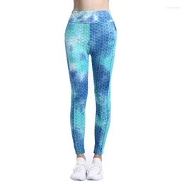 Women's Leggings Tie Dye Bubble Yoga Pants High Quality Seamless Naked Waist Hip Lift Fitness Running Over Wearing Sweatpants