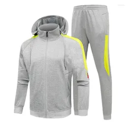 Men's Tracksuits Men's Two-piece Fashion Zipper Hoodie Color Matching Simple Sports Pants Sportswear Jogging Suit