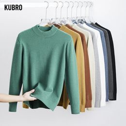 Men's Sweaters KUBRO Sweater Men Casual High Quality Cotton Pullover Knitted Sweaters Male Winter Fashion Brand Men's Pullover Sweaters 231118