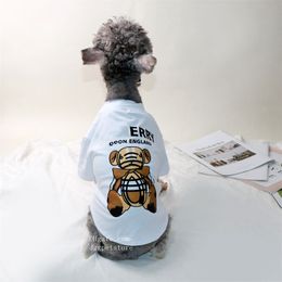 Dog Shirts Lovely Bear Designer Pet Clothes Summer Dog Apparel Cool Puppy Shirts Breathable Dog Outfit Soft Dog Sweatshirt for Small Dogs Chihuahua Yorkies Bulldog