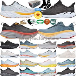 Hot ONE Running Shoes Men Women Bondi Clifton 8 Carbon x2 Black Athletic Shoe Shock Absorbing Road Highway Climbing Mens Womens Breathable Outdoor Runners Sneakers